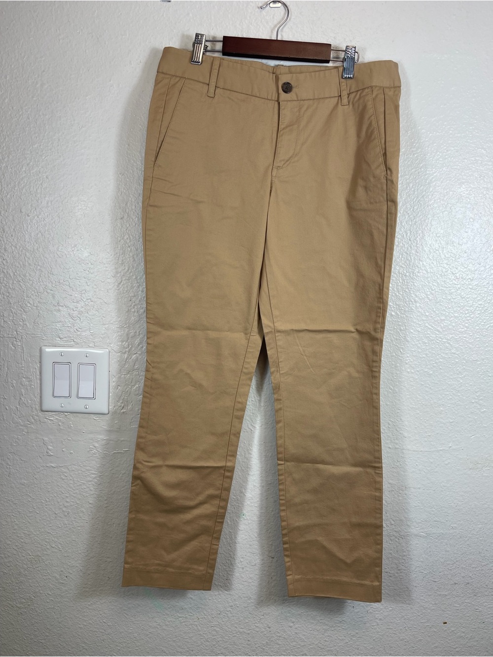 J.Crew Frankie Chino Pants Womens 4 Beige Cotton Blend Mid Rise Zip Fly Stretch